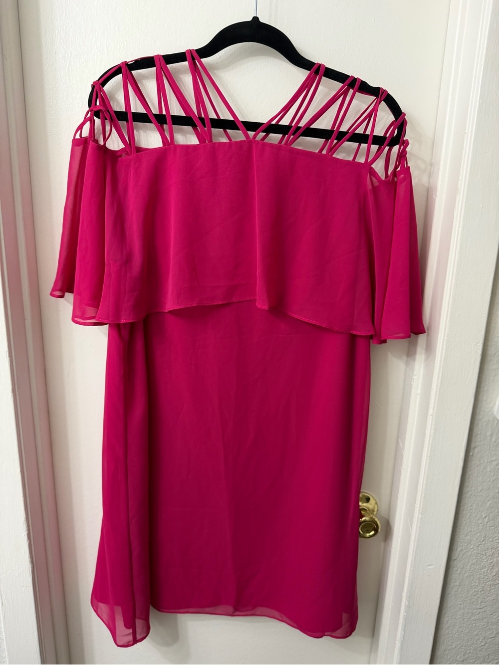 CeCe Fuchsia Multi-Strap Shift Dress